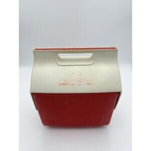 Vintage Little Playmate Cooler by Igloo Personal Lunch 6 Pack Red & White